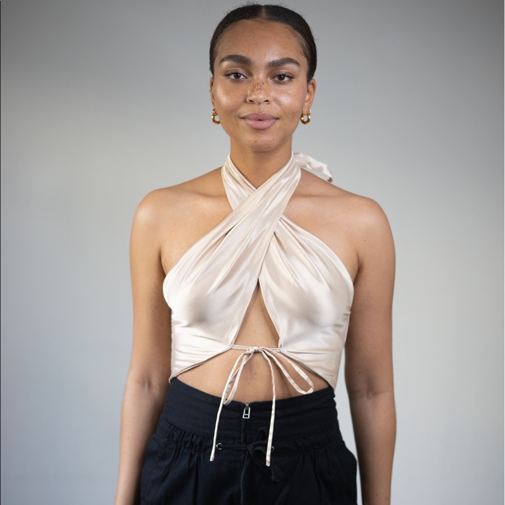 NWT Champagne Crop Top